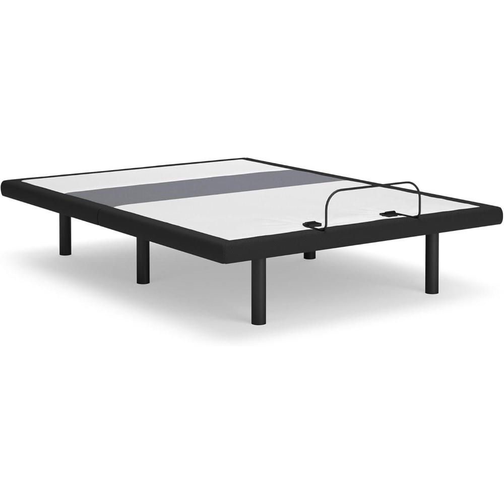 imageSignature Design by Ashley Best Base with Lumbar and Audio Traditional Adjustable Queen Adjustable Base with Remote Control Massage Feature MultiColor Lighting and ZeroGravity Design Black