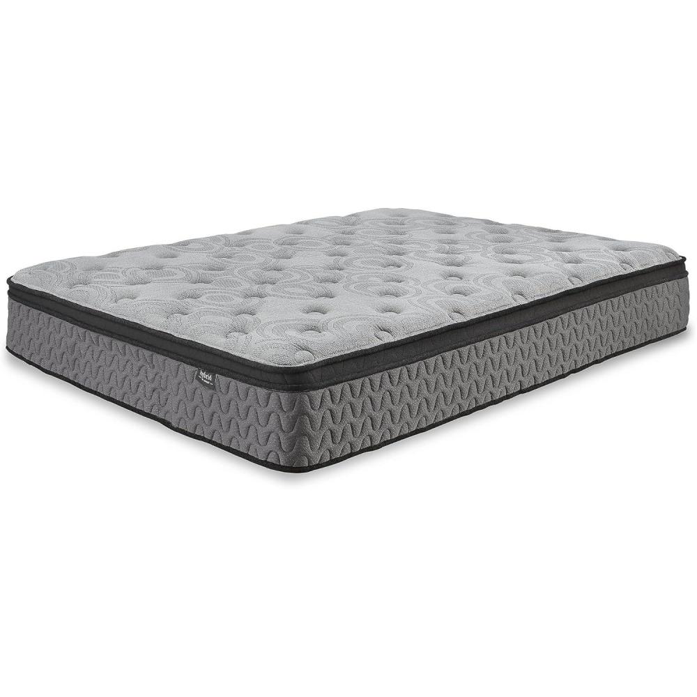 imageSignature Design by Ashley Full Size Augusta2 Mattress 12 Inch Euro Pillow Top Hybrid Mattress with Lumbar Support Gel Memory Foam Fiberglass Free Mattress In A BoxQueen