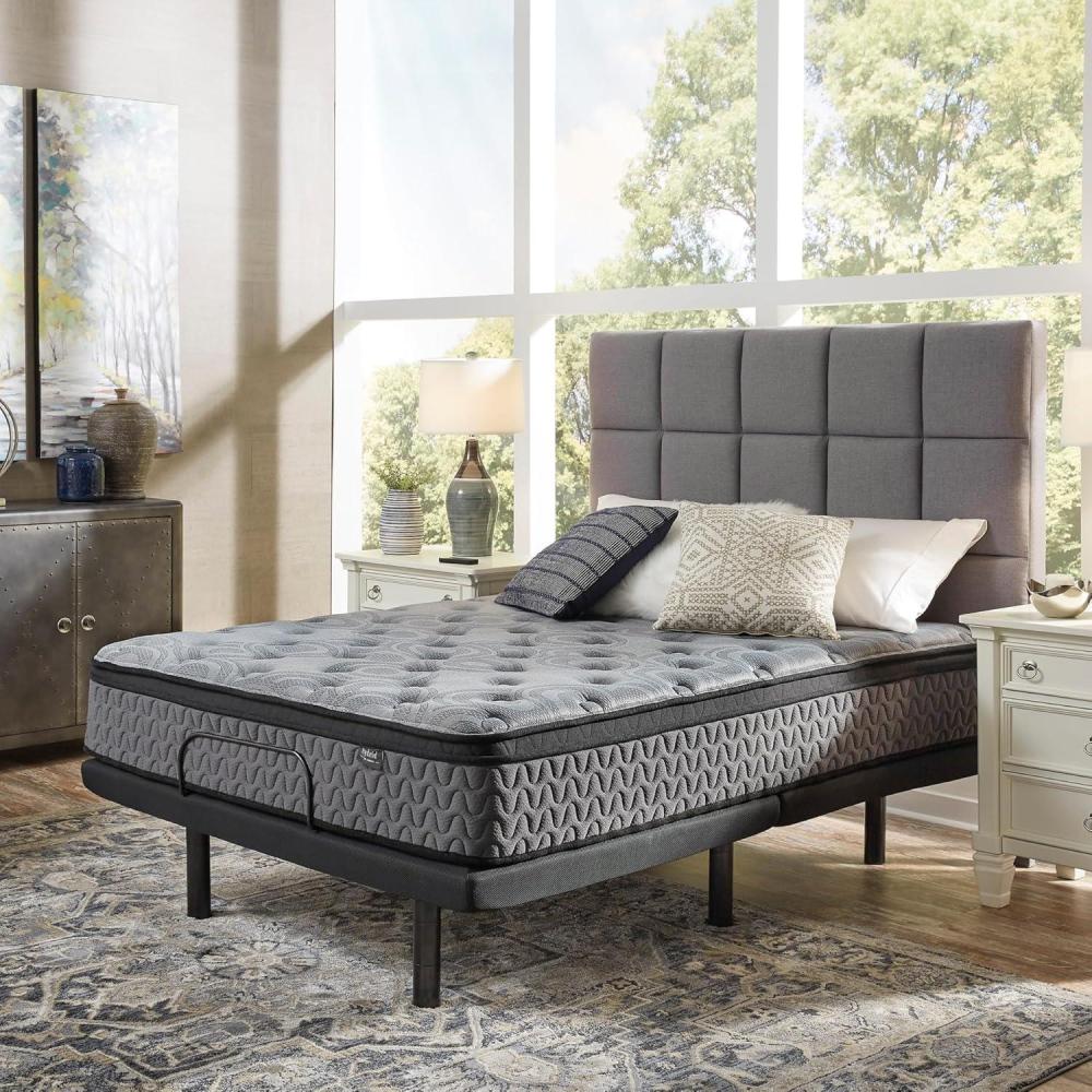 imageSignature Design by Ashley Full Size Augusta2 Mattress 12 Inch Euro Pillow Top Hybrid Mattress with Lumbar Support Gel Memory Foam Fiberglass Free Mattress In A BoxKing