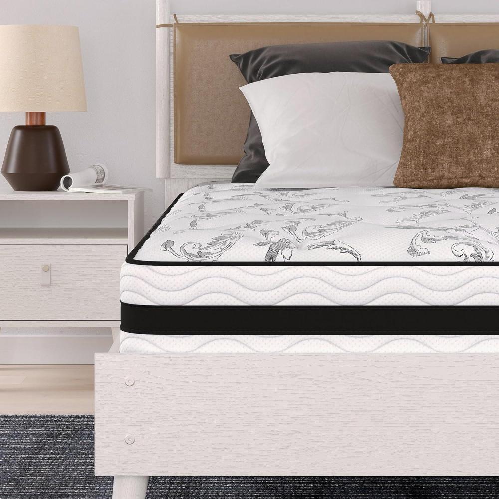 imageSignature Design by Ashley Full Size Chime 8 Inch Medium Firm Innerspring Mattress with Pressure Relief Quilt Foam Fiberglass Free Mattress In A BoxFull