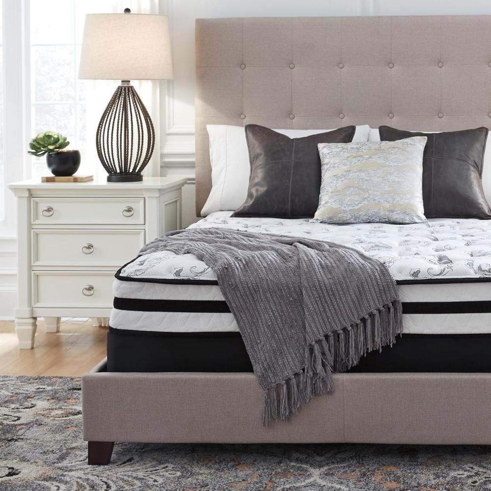 imageSignature Design by Ashley Full Size Chime 8 Inch Medium Firm Innerspring Mattress with Pressure Relief Quilt Foam Fiberglass Free Mattress In A BoxTwin