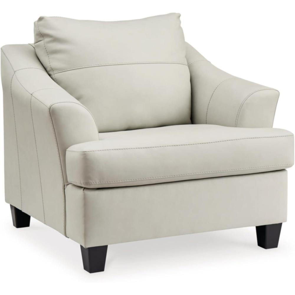 imageSignature Design by Ashley Genoa Contemporary Leather Match Upholstered Oversized Chair WhiteWhite
