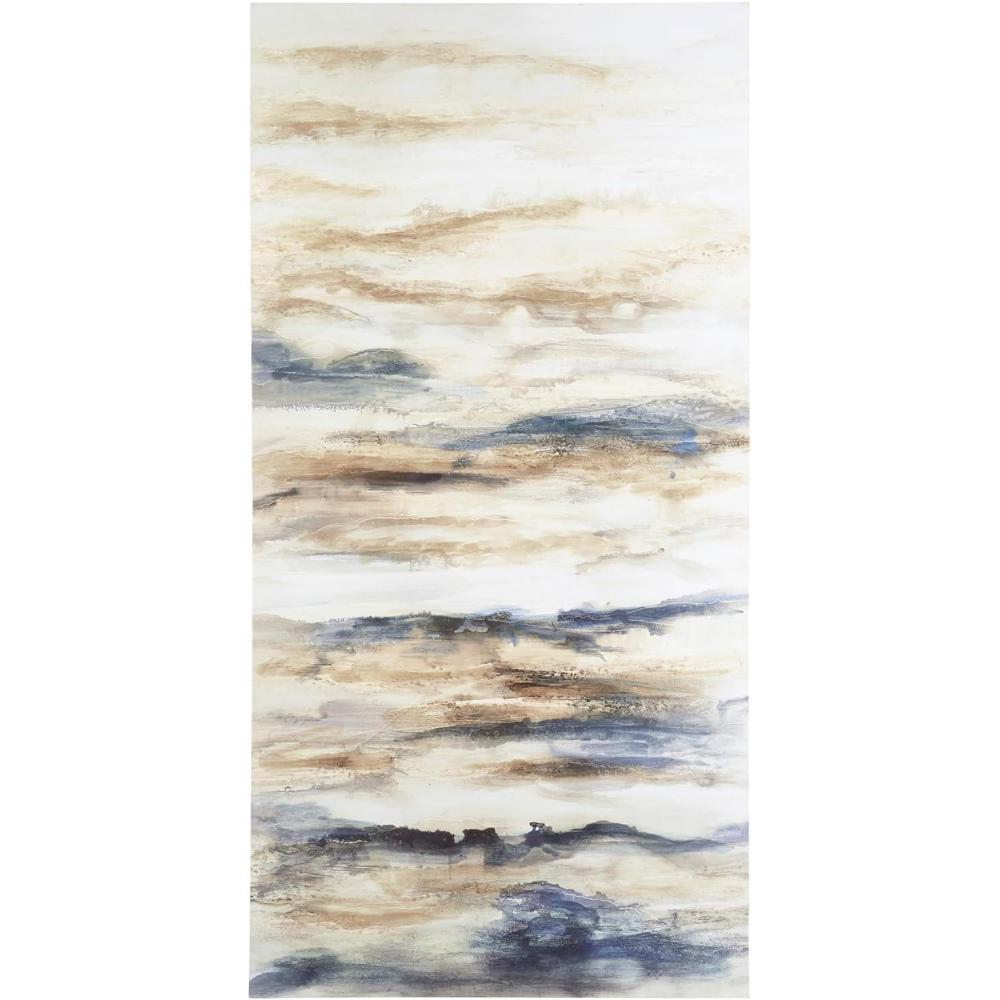 imageSignature Design by Ashley Joely Abstract Wall Art 60 x 30 Inches Blue ampamp Tan