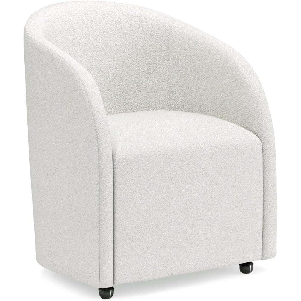 imageSignature Design by Ashley Korestone Contemporary Upholstered Home Office Desk Chair with Casters White