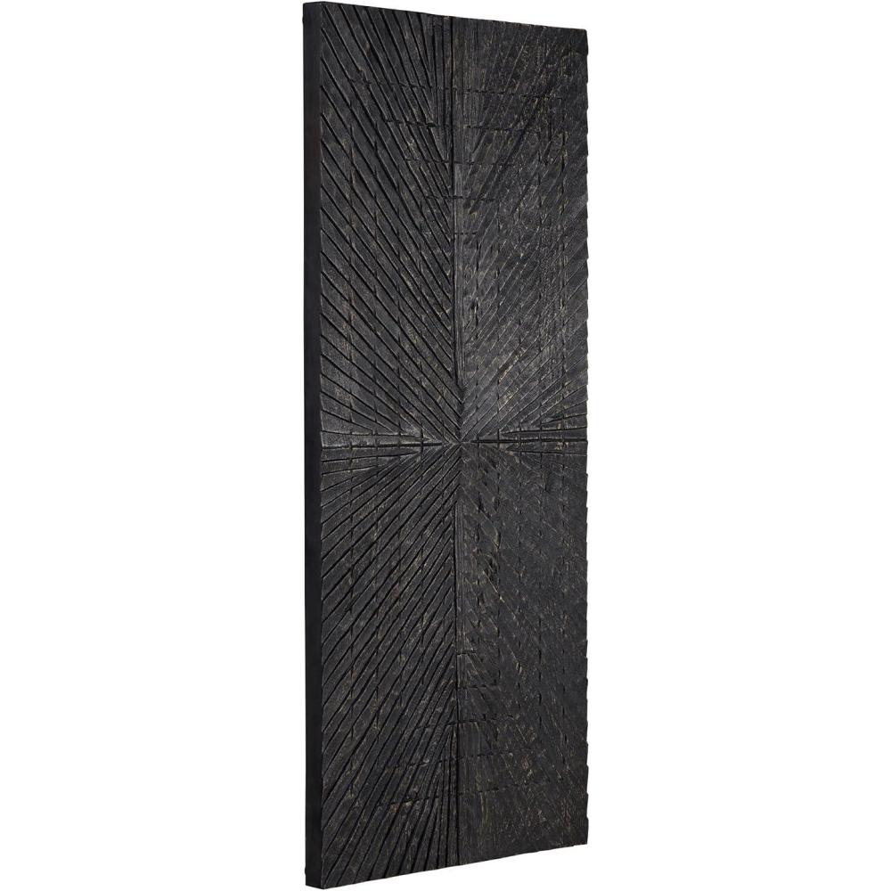 imageSignature Design by Ashley Lenora Rustic Sunburst Wood 20 x 48 Inch Wall Decor Black