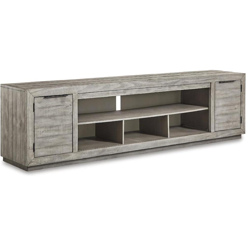 imageSignature Design by Ashley Naydell Rustic TV Stand with Fireplace Option Fits TVs up to 90quot GrayGrey