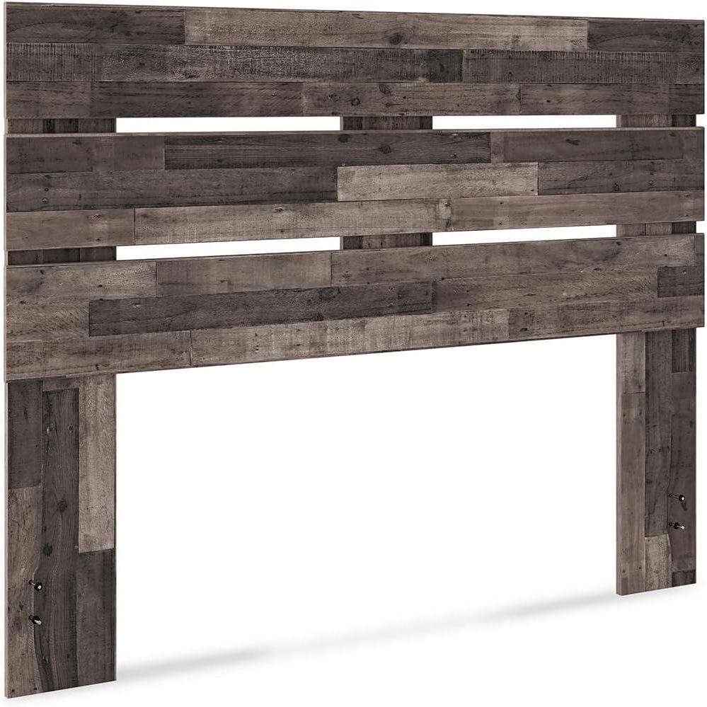 imageSignature Design by Ashley Neilsville Butcher Block Panel Headboard Queen BrownDark Gray