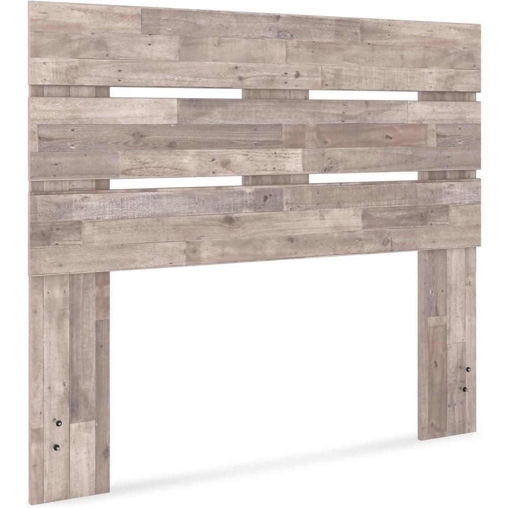 imageSignature Design by Ashley Neilsville Butcher Block Panel Headboard Queen BrownLight Brown