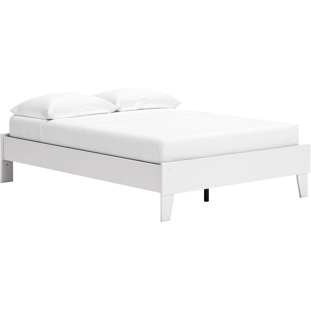 imageSignature Design by Ashley Neilsville Butcher Block Style Platform Bed Full Rustic GrayOld White