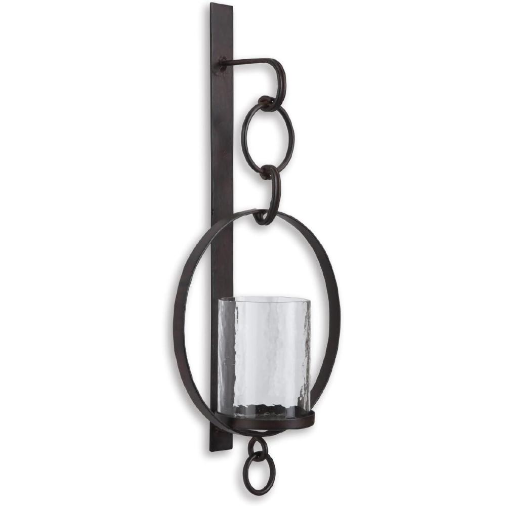 imageSignature Design by Ashley Ogaleesha Rustic BronzeToned Wall Sconce with Candle Holder BrownBronze