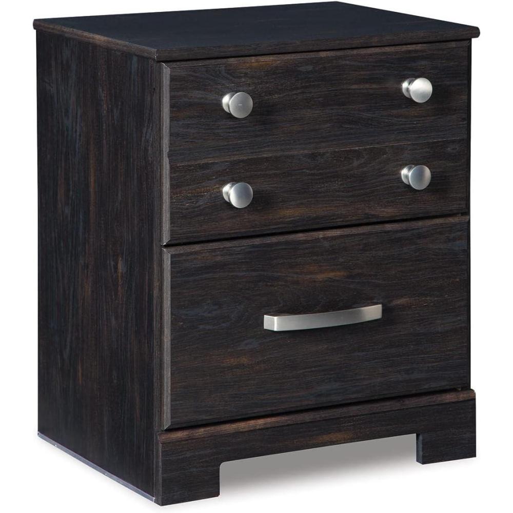 imageSignature Design by Ashley Stelsie Contemporary 2 Drawer Nightstand 2441quot Tall WhiteDark Brown
