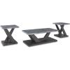 imageSignature Design by Ashley Bensonale Contemporary Occasional Table Set with Faux Marble Top and Casters Set of 3 Gray ampamp Dark Brown