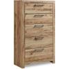 imageSignature Design by Ashley Drystan Casual 5 Drawer Chest Dark Brown ampamp GrayLight Brown