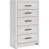 imageSignature Design by Ashley Drystan Casual 5 Drawer Chest Dark Brown ampamp GrayWhite Plank