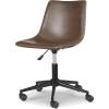 imageSignature Design by Ashley Faux Leather Adjustable Swivel Bucket Seat Home Office Desk Chair BrownBrown