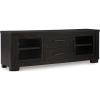 imageSignature Design by Ashley Galliden Urban 2Drawer 80quot TV Stand for TVs up to 91quot with Adjustable Shelves Cabinets Cord Openings BlackBlack