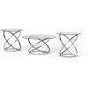 imageSignature Design by Ashley Hollynyx Contemporary Round 3Piece Occasional Table Set Includes Coffee Table and 2 End Tables Chrome