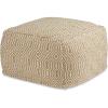 imageSignature Design by Ashley Jasett Casual Handwoven Geometric Pouf Black ampamp WhiteBeige and White