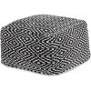 imageSignature Design by Ashley Jasett Casual Handwoven Geometric Pouf Black ampamp WhiteBlack and White