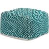 imageSignature Design by Ashley Jasett Casual Handwoven Geometric Pouf Black ampamp WhiteGreen and White