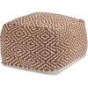 imageSignature Design by Ashley Jasett Casual Handwoven Geometric Pouf Black ampamp WhiteOrange and White