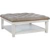 imageSignature Design by Ashley Kanwyn French Country Upholstered Square Ottoman Coffee Table Whitewash