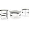 imageSignature Design by Ashley Kellyco Industrial GlassTabletop Table for Living Room Use Set of 3 Gray