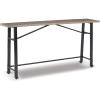 imageSignature Design by Ashley Lesterton Rustic Narrow Long Counter Table for Living Room and Hallway Light Brown ampamp BlackLight Brown