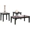 imageSignature Design by Ashley Maysville Faux Marble Top 3Piece Table Set Includes Coffee Table ampamp 2 End Tables BlackBlack