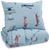 imageSignature Design by Ashley McAllen Childrens 2 Piece Airplane Quilt ampamp Sham Set Full BlueAirplane