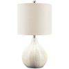 imageSignature Design by Ashley Rainermen Casual Ceramic Table Lamp Transparent White Glaze Finish Drum Hardback Fabric Shade 11quot W x 11quot D x 21quot H Off WhiteOffWhite