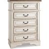 imageSignature Design by Ashley Realyn French Country 5 Drawer Chest Tipover Restraint Device 2tone Finish Wood 4013quot W x 1813quot D x 5813quot H Chipped White17D x 34W x 483H 5 Drawers