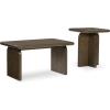 imageSignature Design by Ashley Shawbeck Casual Table Set with Sled Base Set of 2 Dark Brown