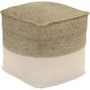 imageSignature Design by Ashley Sweed Valley Farmhouse Jute Braided Pouf 175 x 2025 inches Natural ampamp BlackWhite  Beige