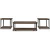 imageSignature Design by Ashley Trindwick Contemporary Table with Shelf and Casters Set of 2 Gray ampamp Dark Brown