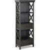imageSignature Design by Ashley Tyler Creek Casual Farmhouse 75quot Display Cabinet or Bookcase with Drawers and Shelf Open Lattice Sides Wood Gray Black FinishBlack