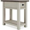 imageSignature Design by Ashley Tyler Creek Chair Side End Table Plankstyled Top Smoothgliding Drawer Wood 1413quot W x 2413quot D x 2413quot H Light Brown ampamp WhitewashWhitewash
