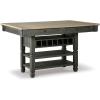 imageSignature Design by Ashley Tyler Creek Farmhouse Rectangular Counter Height Dining Table Seats 6 Wine Rack Wood 60quot W x 40quot D x 36quot H Black and GrayAlmost Black
