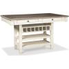 imageSignature Design by Ashley Tyler Creek Farmhouse Rectangular Counter Height Dining Table Seats 6 Wine Rack Wood 60quot W x 40quot D x 36quot H Black and GrayWhitewash