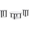 imageSignature Design by Ashley Xandrum Casual Faux Marble Occasional Table Set Set of 3 Black ampamp White
