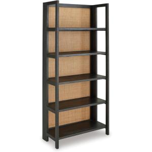 Signature Design by Ashley Abyard 70″ H Bookcase, Black & Light Brown