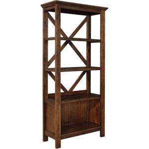 Signature Design by Ashley Baldridge Rustic 78″ Bookcase with 4 Shelves, Distressed Brown(Distressed Brown)