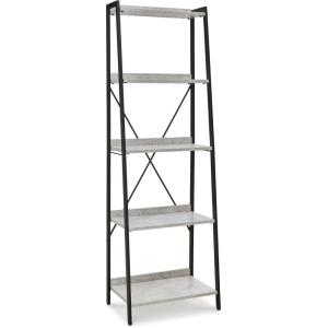 Signature Design by Ashley Baldridge Rustic 78″ Bookcase with 4 Shelves, Distressed Brown(Gray/Black)
