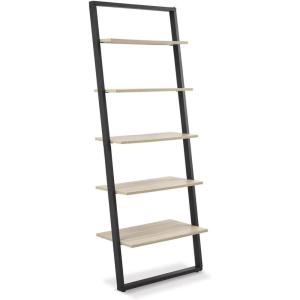 Signature Design by Ashley Baldridge Rustic 78″ Bookcase with 4 Shelves, Distressed Brown(Natural/Black)