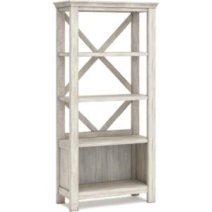 Signature Design by Ashley Baldridge Rustic 78″ Bookcase with 4 Shelves, Distressed Brown(White)