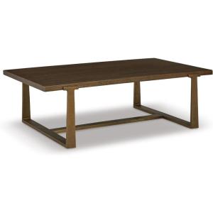 Signature Design by Ashley Balintmore Mid-Century Modern Cocktail Table for Living Room, Dark Brown & Metallic(Brown)