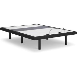 Signature Design by Ashley Best Base with Lumbar and Audio Traditional Adjustable Queen Adjustable Base with Remote Control, Massage Feature, Multi-Color Lighting and Zero-Gravity Design, Black