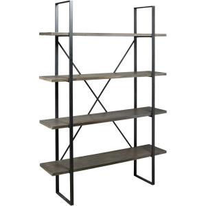 Signature Design by Ashley Brentmour 72″ H Bookcase, Metallic & Dark Brown(Dark Brown)
