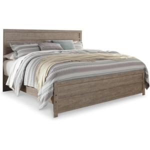 Signature Design by Ashley Culverbach Casual King Panel Bed with Metal Slats, Foundation or Box Spring Needed, Gray(King Panel Bed)