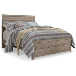 Signature Design by Ashley Culverbach Casual King Panel Bed with Metal Slats, Foundation or Box Spring Needed, Gray(Queen Panel Bed)
